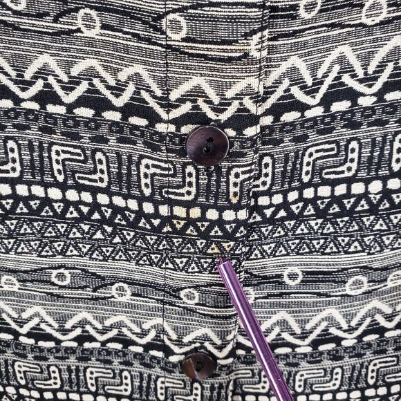 Chico's Women's Tribal Print Button Up 3/4 Sleeve Top Shirt Jacket Size 3 - Picture 7 of 12